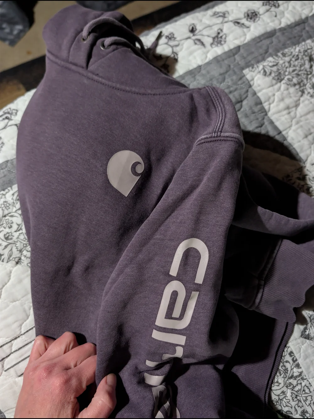Carhartt Women’s Purple Pullover Hoodie with Chest Logo